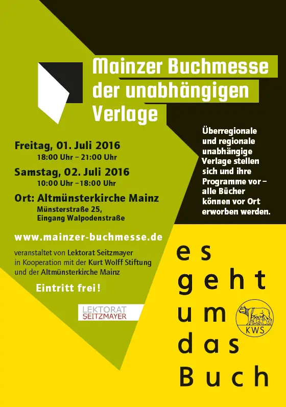 Plakat Mainzer Buchmesse der unabhängigen verlage