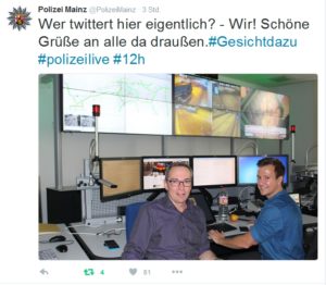 Twitter-Marathon der Mainzer Polizei 2016. - Foto: Polizei Mainz