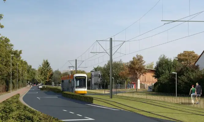Visualisierung MVG Mainzelbahn in der Marienborner Straße