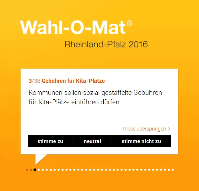 Wahl-O-Mat Landtagswahl RLP 2016