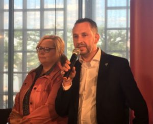 SPD-Fraktionschefin Alexandra-Gill-Gers und SPD-Chef Marc Bleicher am Abend der Kommunalwahl 2019. - Foto: gik