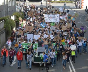 2019 zogen fast 10.000 Protestierende beim Klimastreik im September durch Mainz. - Foto: gik