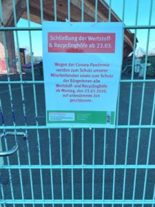 Wegen der Coronakrise geschlossen: Das gilt auch für die Wertstoffhöfe in Mainz und Umgebung. - Foto: CDU Mainz
