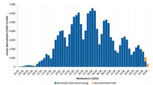 Pandemieverlauf Coronavirus in Deutschland nach den Meldedaten im März. - Grafik: RKI