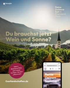 Werbekampagne für den Tourismus in Rheinland-Pfalz mit viel Landschaft und Weite. - Grafik: Land RLP