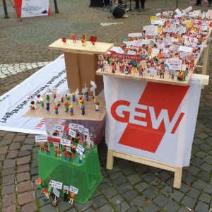 Die GEW und das Bündnis Bildungswende JETZT! rufen für diesen Samstag zum Protesttag auf, in Mainz auf dem markt. - Foto: GEW RLP 
