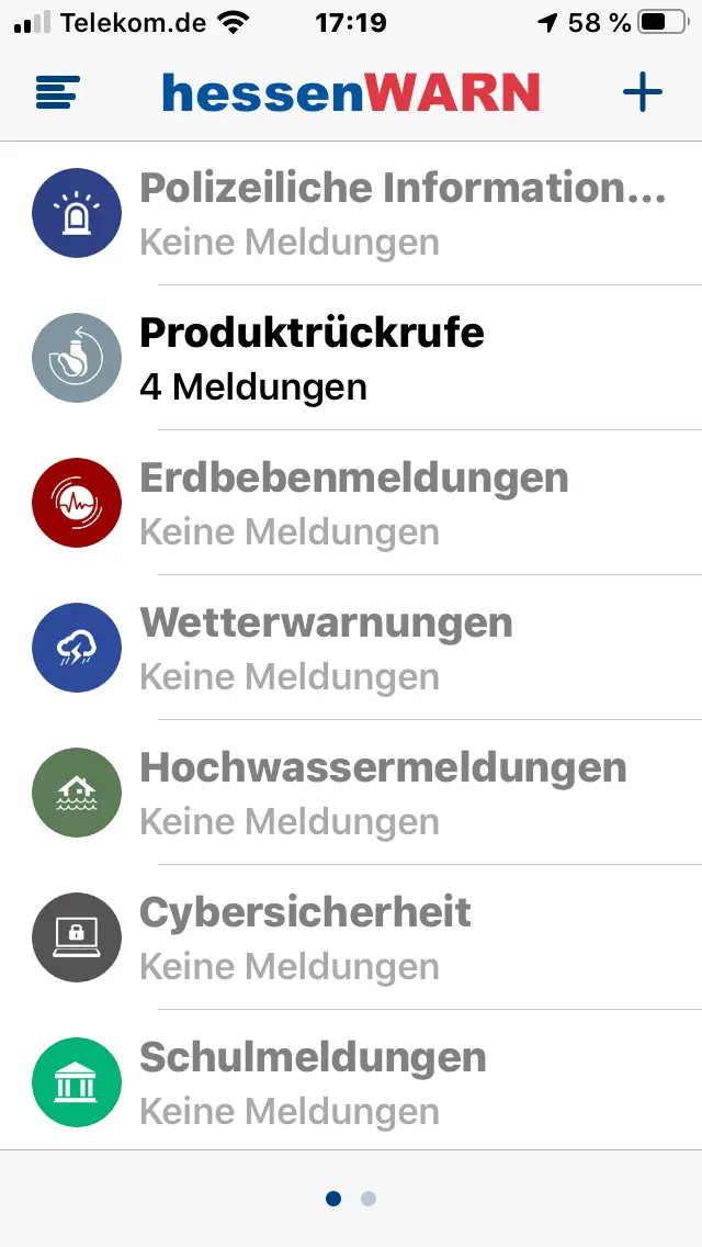 Sicherheits-App HessenWARN mit automatischem Wildwarner - Produktrückrufe  und Coronawarner - Mainz