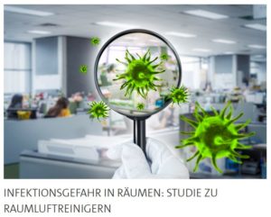 Luftreiniger können sehr effektiv Viren aus der Luft "fangen", hier das Titelbild einer Studie zum Raumluftreinigern der Bundeswehr Hochschule in München. - Foto: gik