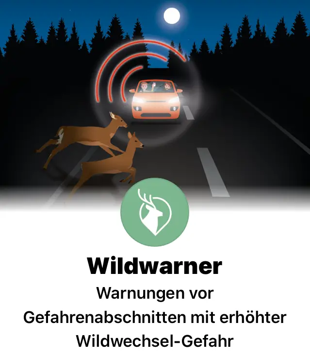 Sicherheits-App HessenWARN mit automatischem Wildwarner