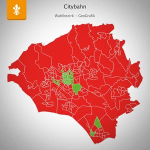 Rote Karte für die Citybahn: Wiesbadener stimmen mit großer Mehrheit gegen das Projekt. - Grafik: Stadt Wiesbaden