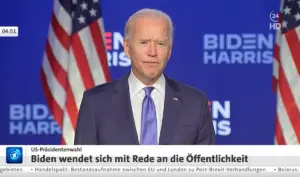 President-Elect Joe Biden am Freitagnacht bei seiner Rede. - Screenshot: gik