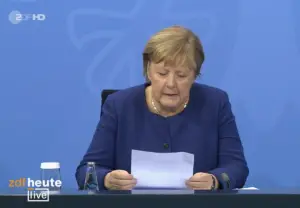 Bundeskanzlerin Angela Merkel (CDU) verkündete neue Coronamaßnahmen. - Screenshot: gik