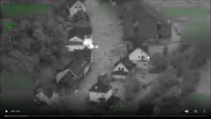 Aus der Luft dokumentierte ein Polizeihubschrauber schon am 14. Juli 2021 die Katastrophe im Ahrtal. - Video: Polizei RLP, Screenshot: gik