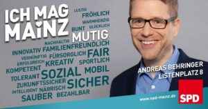 Wahlplakat von Andreas Behringer bei der Kommunalwahl 2019. - Foto: SPD Mainz