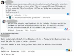 Hassposts gegen Wipperfürth auf der Facebookseite "FCA Redaktionsnetzwerk". - Screenshots: gik
