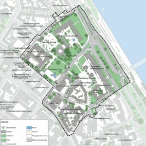 Plan des Bereichs für die Neuplanungen im "Forum Regierungsviertel". - Grafik: Stadt Mainz 