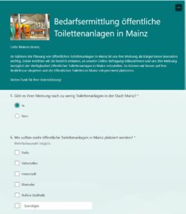 Die Online-Umfrage zu öffentlichen Toilettenanalgen in Mainz läuft noch bis zum 25. August. - Foto: gik