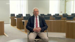 Michael Frisch im SWR-Interview als Obmann der AfD im Untersuchungsausschuss des Mainzer Landtags. - Screenshot: gik