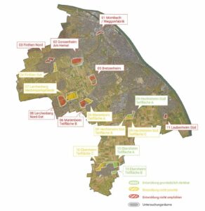 Potenzialanalyse Wohnraum in Mainz, Außenbereich. Karte: Stadt Mainz/ Berchtholdkrass