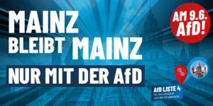 Werbekampagne der Mainzer AfD zur Kommunalwahl - hier noch mit dem Mainzer Dom. - Grafik: AfD Mainz