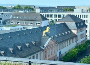 Blick aus dem Büro von Volker Hans im Stadthaus über die Dächer des Bleichenviertels. - Foto: gik