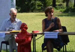 Marianne Grosse im Juni 2020 bei der Pressekonferenz zur Vorstellung der Ergebnisse der Arbeitswerkstatt zum Neubau des Gutenberg-Museums. - Foto: gik