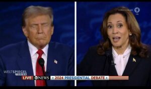 Energie und Angriffslust gegen müden Egotrip: Das TV-Duell Donald Trump gegen Kamala Harris ging klar an Harris. - Screenshot: gik