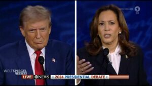 Leadership gegen wüste Schimpftiraden: Das TV-Duell Donald Trump gegen Kamala Harris. - Screenshot: gik