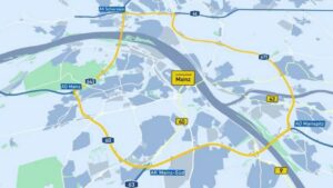 Der Autobahnring rund um Mainz und Wiesbaden wird derzeit mit gleich mehreren Vollsperrungen und Problemen belastet. - Grafik: Autobahn West GmbH