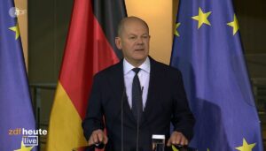 Pressekonferenz von Bundeskanzler Olaf Scholz (SPD) zum Scheitern der Ampel-Koalition und zum Rauswurf von Finanzminister Christian Linder. - Screenshot: gik