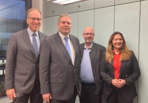 Die Spitze der Mainzer CDU mit ihrem Kandidaten (von links): Ludwig Holle, Karsten Lange, Thomas Gerster und Manuela Matz. - Foto: gik