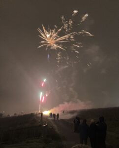 Bei eisigen Temperaturen feierten viele Mainzer trotzdem auf den Anhöhen und am Rhein mit Feuerwerk ins neue Jahr. - Foto: gik