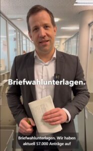 Appell von OB Nino Haase (parteilos): Briefwahl abgeben! - Reel: Stadt mainz, Screenshot: gik