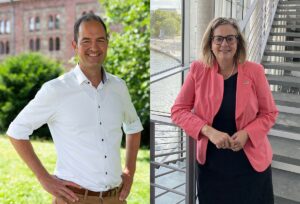 Duell zwischen Grün und Schwarz: Thorsten Becherer von den Grünen und Ursula Groden-Kranich (CDU) könnten den Sieg um den Wahlkreis Mainz unter sich ausmachen. - Fotos: Grüne/CDU