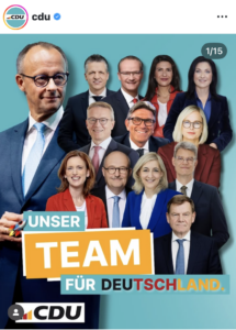 So sieht das neue "Team Merz" aus - Post der CDU am Montag auf Instagram.- - Foto: CDU