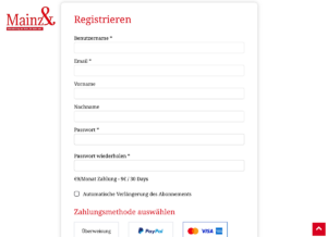 Auf dieser Seite müsst Ihr Euch bitte registrieren und ein Abo-Konto eröffnen. - Foto: gik