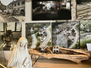 Madonna im Flutmuseum: Die Ahr-Vinothek von Michael Lang in Marienthal wurde in der Flutnacht vollkommen zerstört, in den fast unveränderten Räumen hat er ein Flutmuseum eingerichtet. - Foto: gik