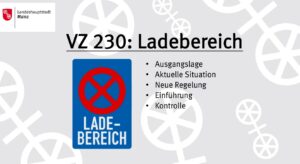 Neues Verkehrszeichen: "Ladebereiche" statt "Ladezonen". - Präsentation: Stadt Mainz, Screenshot: gik