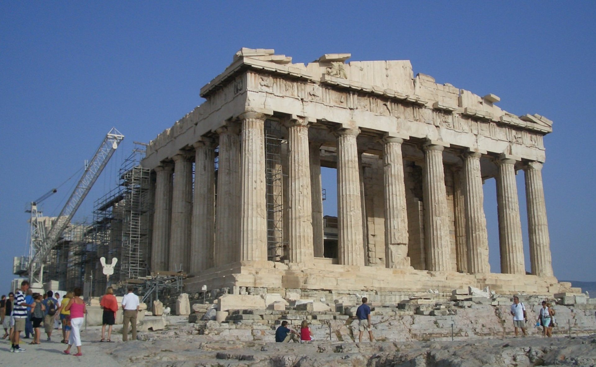 Akropolis mit Baustelle