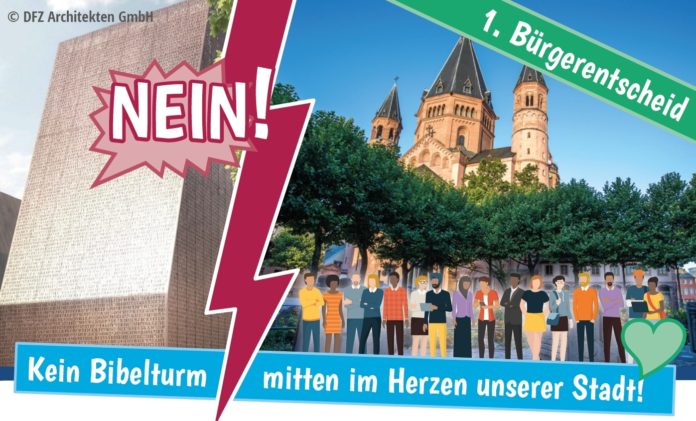 Mainzer sagen Nein zum Bibelturm – 77,3 Prozent Mainzer stimmten gegen den Bau am Gutenberg-Museum – Neu: Endergebnis