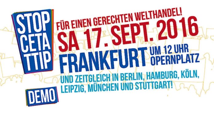 Mobilitätsaktion des BUND zur CETA/TTIP-Demo am Samstag auf dem Leichhof