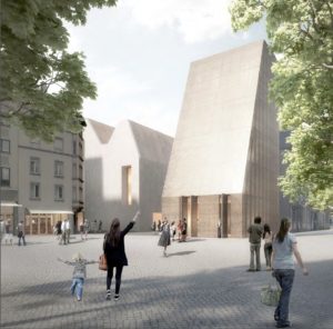 Die Idee eines Bibelturms auf dem Liebfrauenplatz als Erweiterungsbau des Gutenberg-Museums wurde ein Fiasko. - Foto: DFZ Architekten