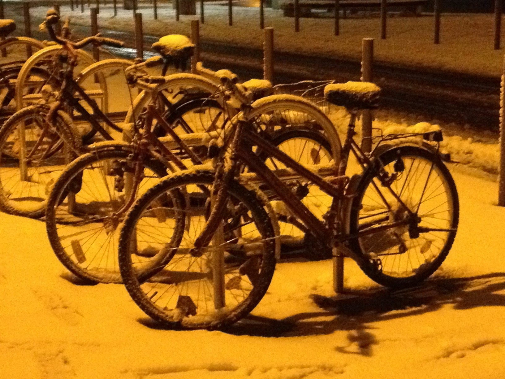 Fahrräder im Schnee Dez 2014