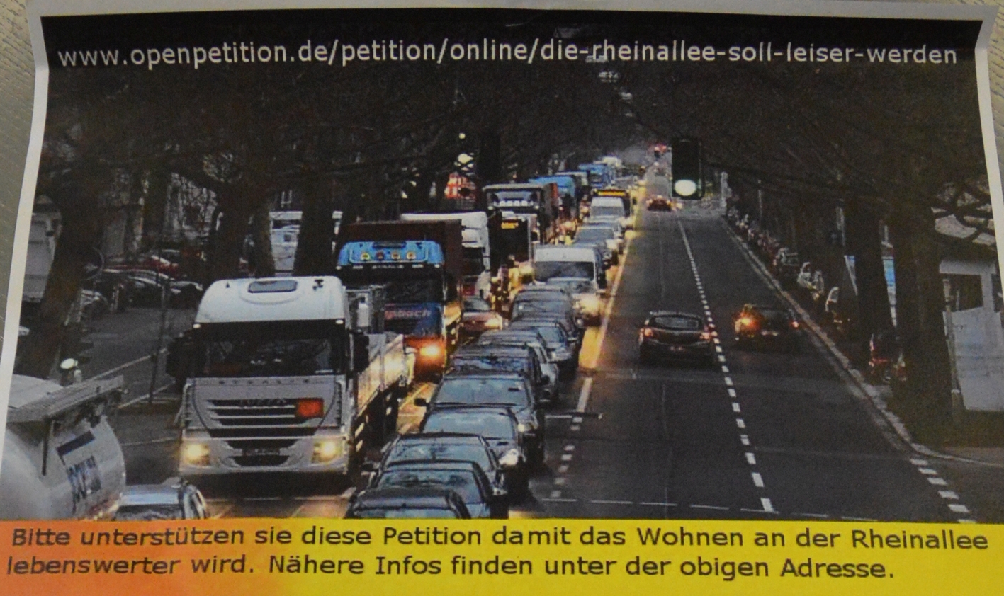 Foto Petition leisere Rheinallee