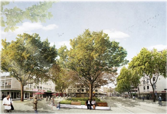 Umbau Große Langgasse gestartet – Einbahnverkehr sorgt für Staus und Irritationen – Metallteile im Boden lokalisiert