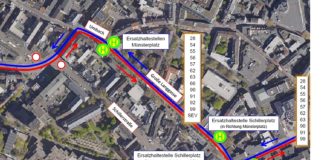 Ab Montag Schillerplatz wegen Gleisarbeiten gesperrt, Saarstraße stadteinwärts halb dicht