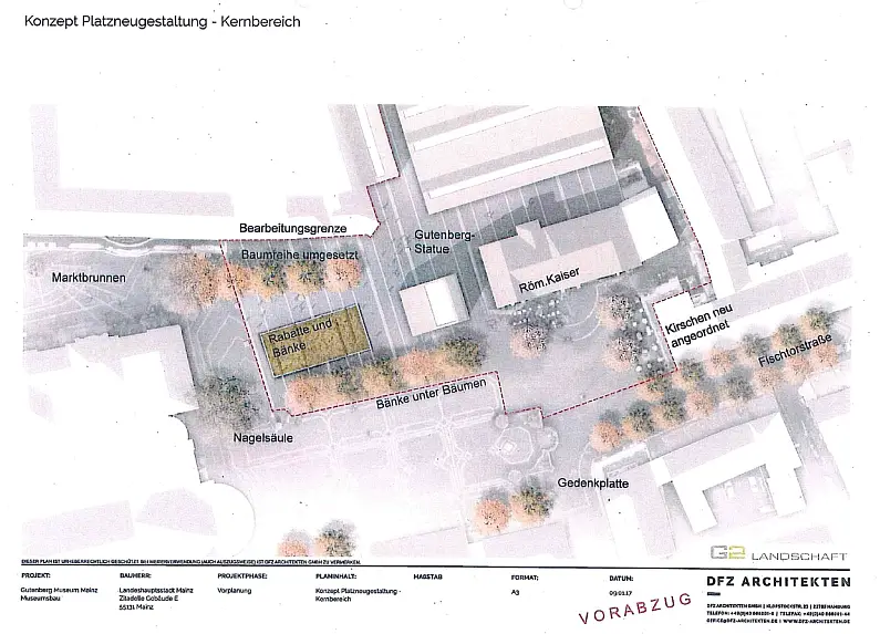 Grafik neue Platzgestaltung Gutenberg Museum näher