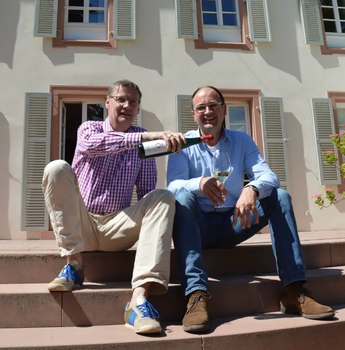 Jauch und Andreas Barth auf der Terrasse Ausschnitt - Foto Kirschstein