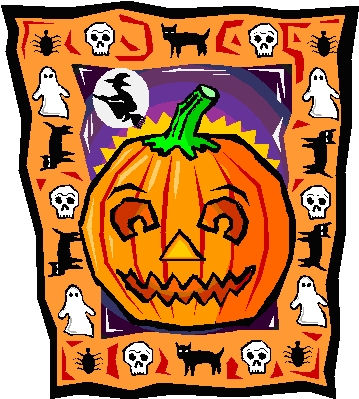 Kürbis mit Katzen und Geister Rahmen