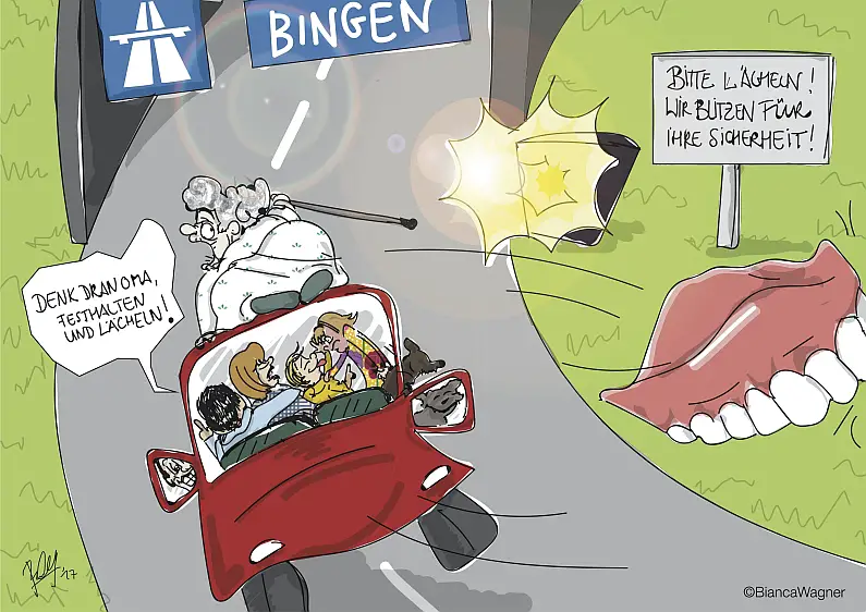 Karikatur Bianca Blitzer Tunnel Hechtsheim kleiner